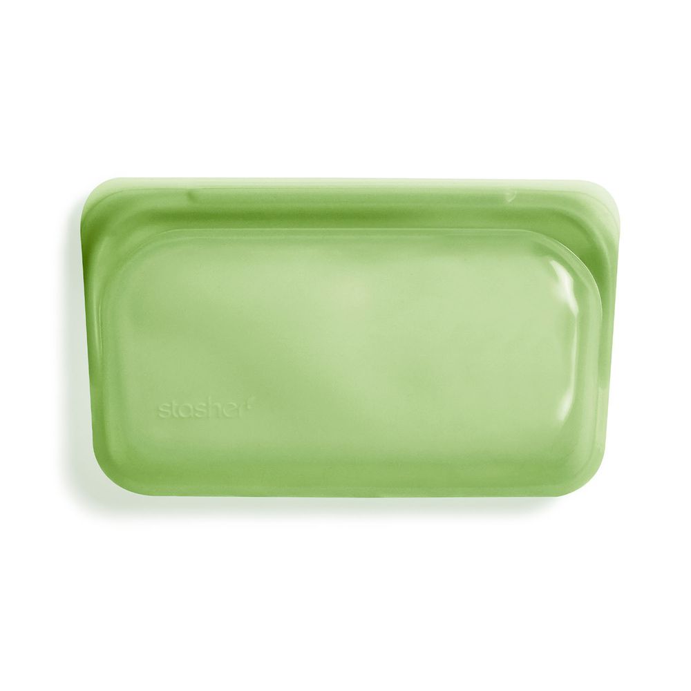 美國 Stasher - 食品級白金矽膠密封食物袋-長形-綠 (355ml)