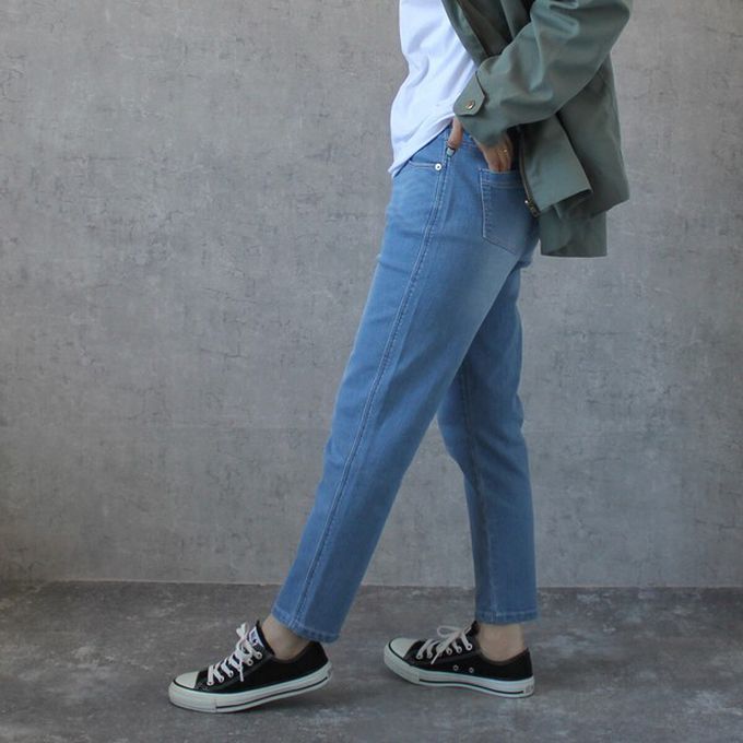 日本女裝代購 - Coolish 接觸涼感舒適快乾合身九分褲-深藍