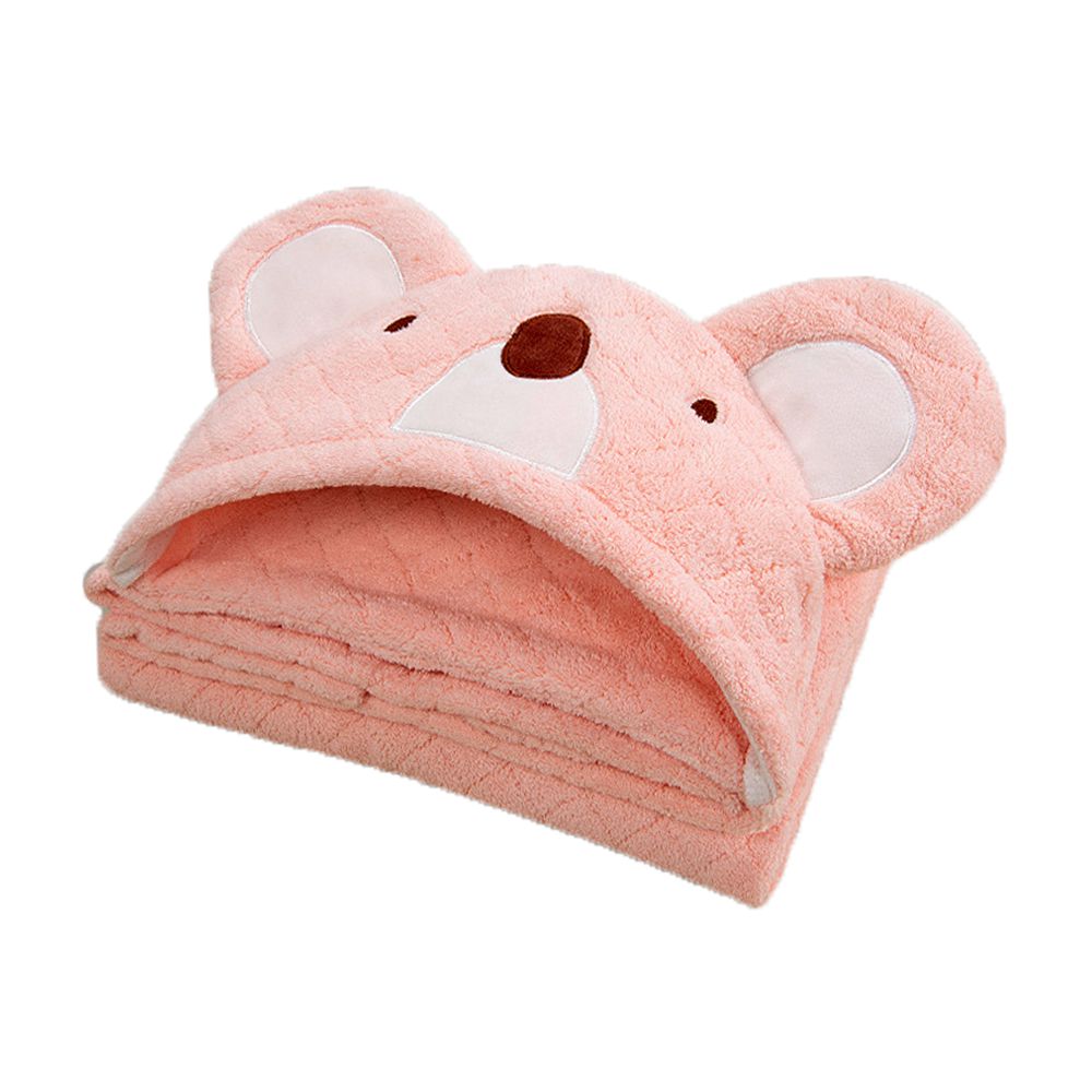 兒童連帽浴巾 吸水速乾浴巾 一件式浴巾-無尾熊-粉色 (125*80cm)