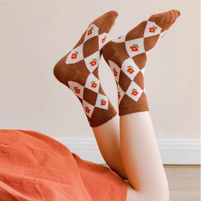 腳ㄚ子 - 幼/兒童棉質中筒襪 童襪 襪子 棉襪 兒童襪-小熊餅乾
