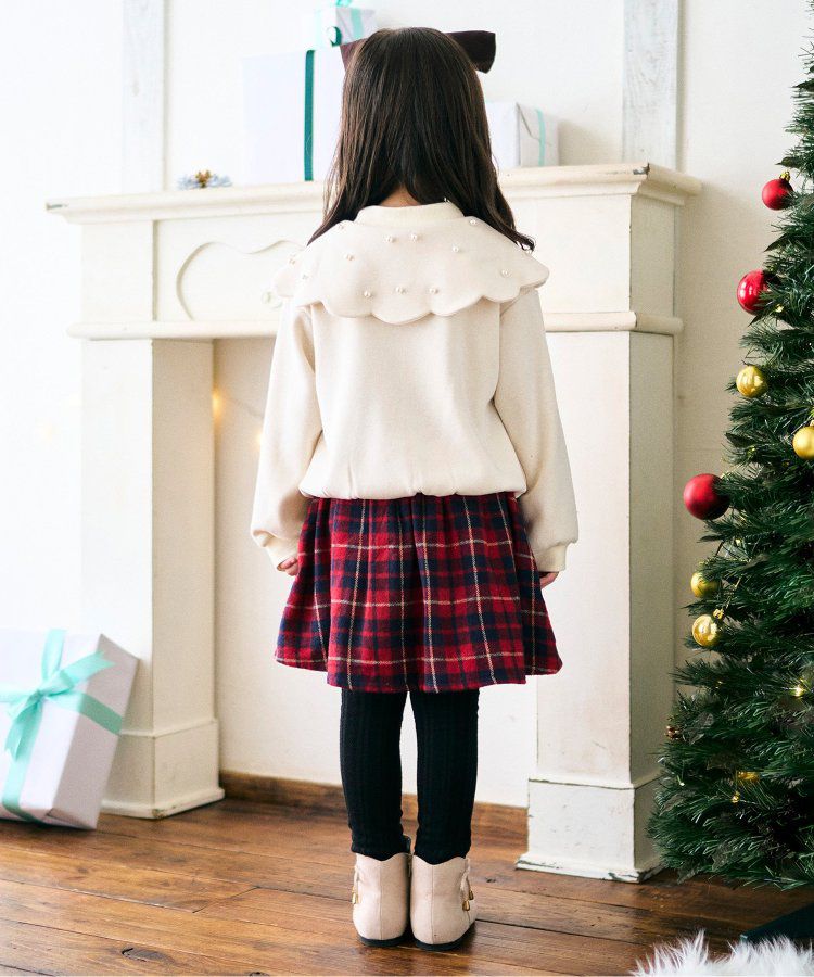日本 apres les cours - 燈芯絨甜美冬季褲裙-紅格紋
