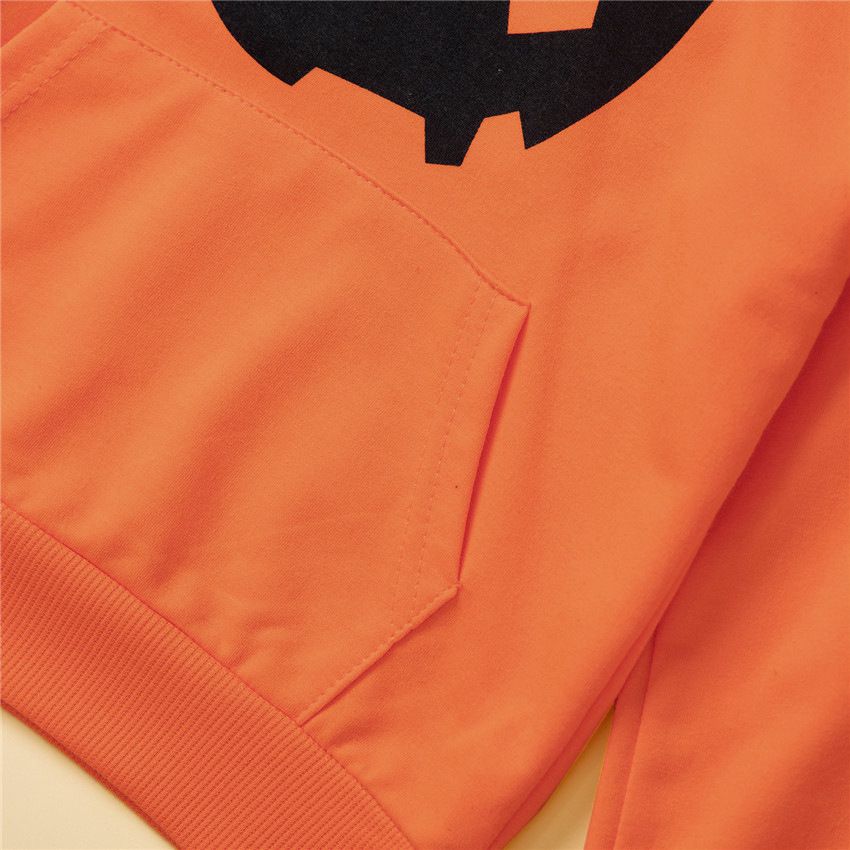 造型長袖帽T-微笑南瓜-橘色-萬聖節裝扮