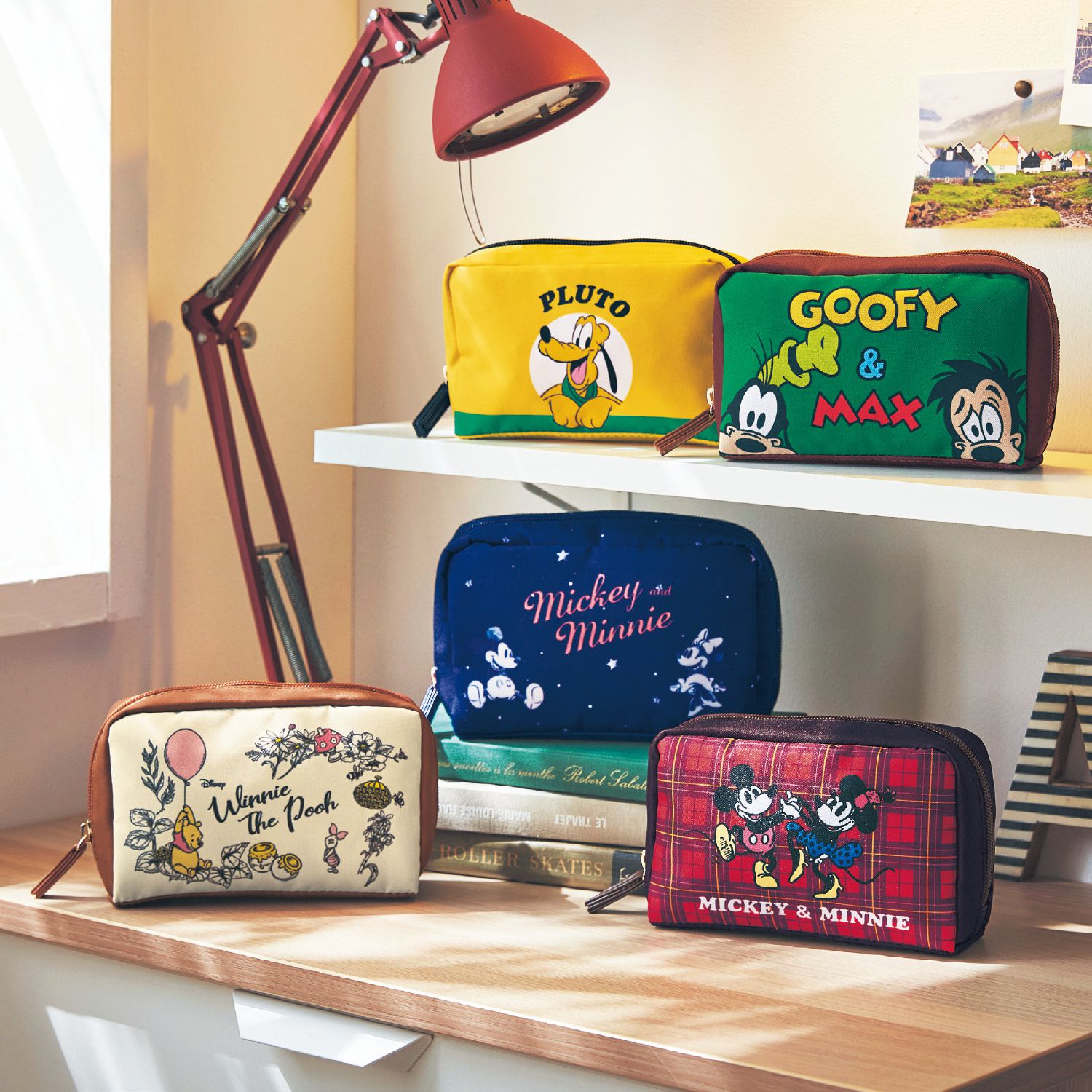 日本千趣會 - 迪士尼 多夾層收納包/印鑑存摺包-高飛狗-綠咖