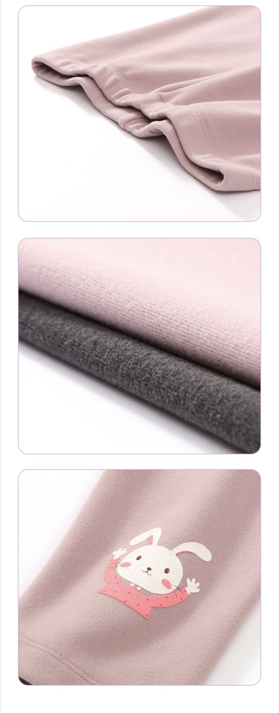 MAMDADKIDS - 磨毛保暖內搭褲-蝴蝶結-紫色