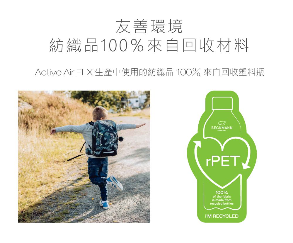 Beckmann - AIR FLX 擴充護脊書包 20~25L-3D太空火箭