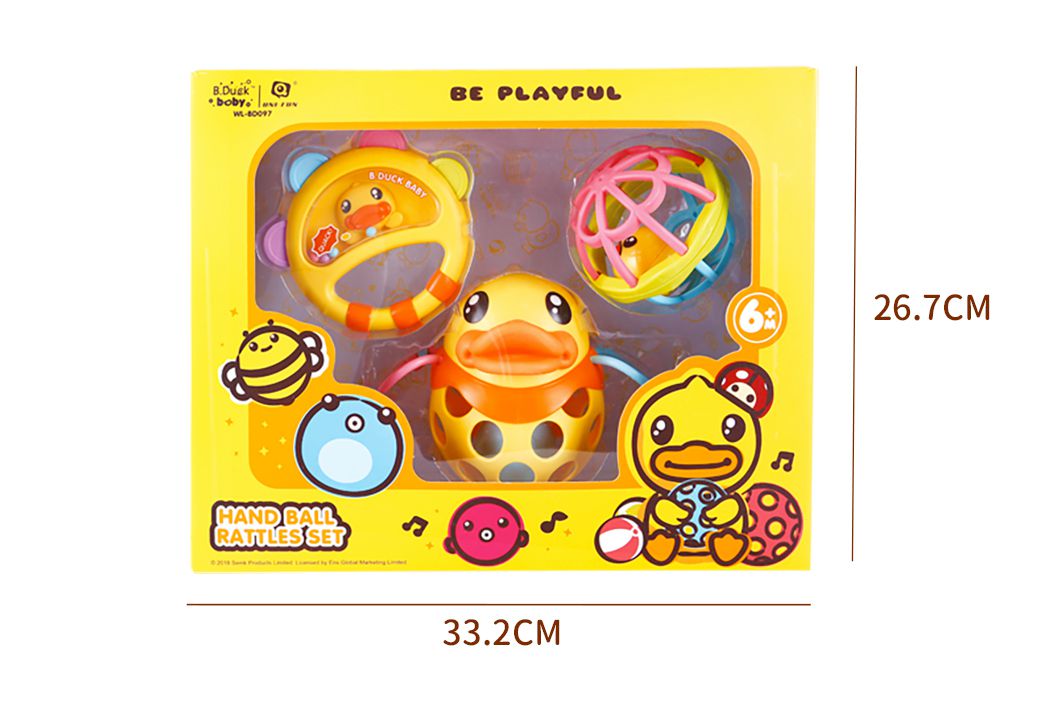 B.Duck 小黃鴨 - 手抓搖鈴組合(B3)-6個月以上