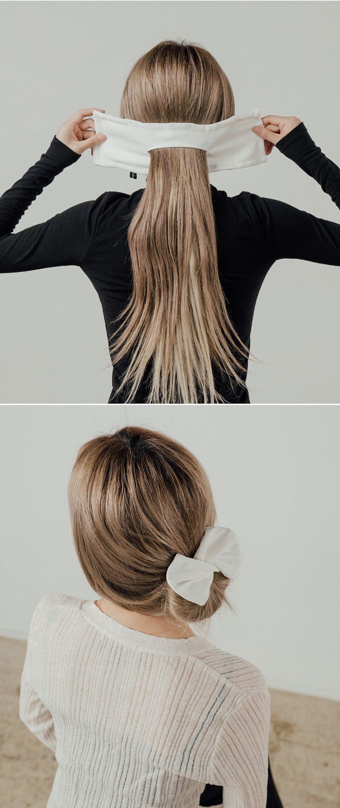 韓國 Soo&Soo - 韓式丸子頭編髮髮飾(素色)-黑 (約33*9.5cm)