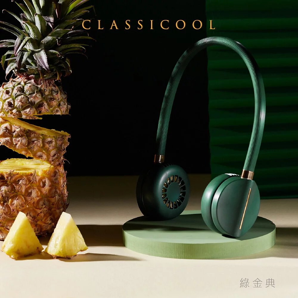 KINYO - 經典隨行掛脖雙風扇(UF-188)-綠金典 (W201xH226xD49 mm)