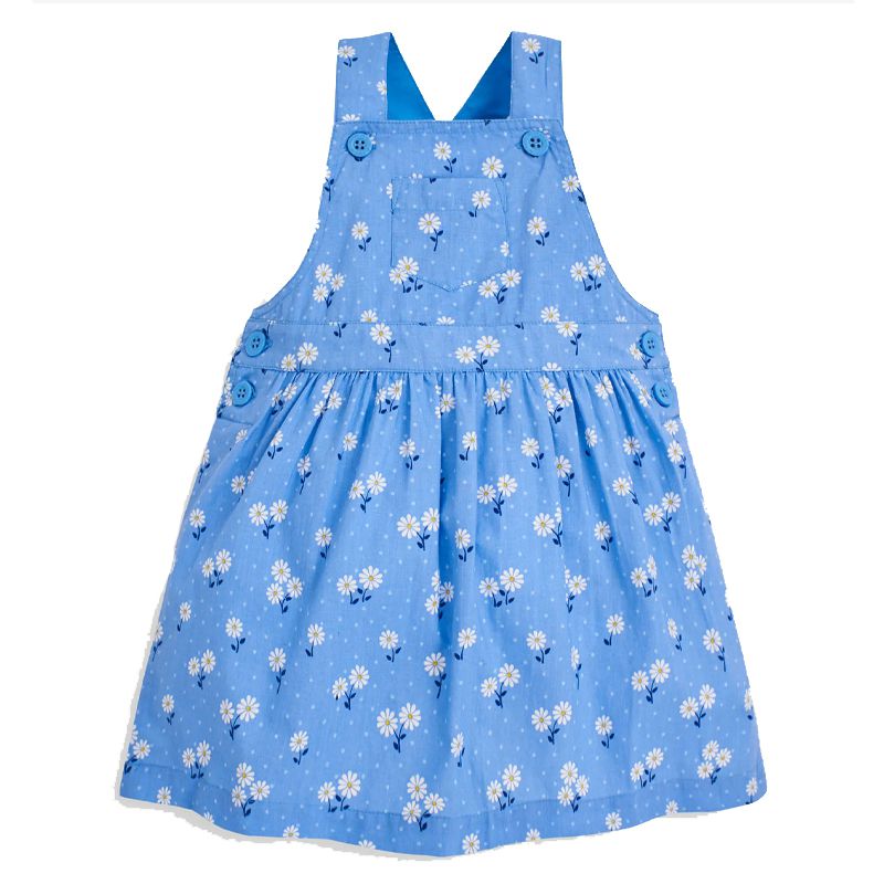 英國 JoJo Maman BeBe - 超優質嬰幼兒/兒童100％純棉2件式短袖洋裝-藍色花海