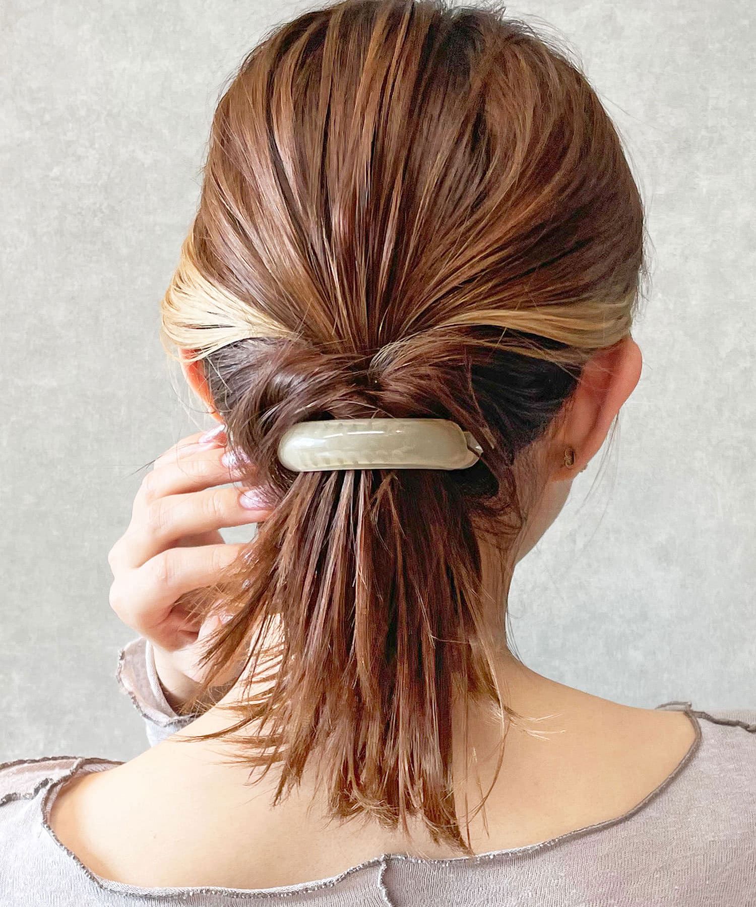 日本 Lattice - 美型弧面香蕉夾/髮夾-咖啡