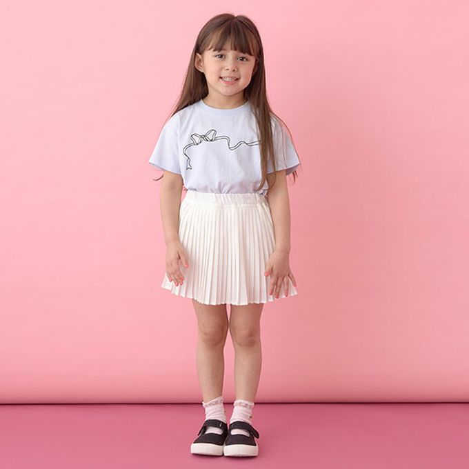 日本 Lycee mine - 輕盈鬆緊腰百褶裙-(內襯安全褲)-白