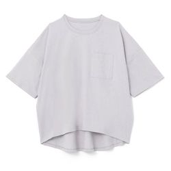 日本 GRL - 胸前口袋百搭短袖上衣-淺紫 (F)