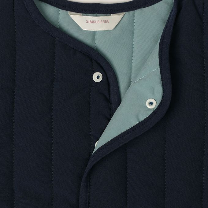 akachan honpo - 寬鬆夾克-超細纖維-深藍色