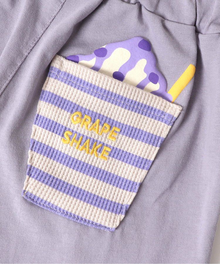 日本 BREEZE - 奶昔造型口袋膝上短褲-草莓-粉紅