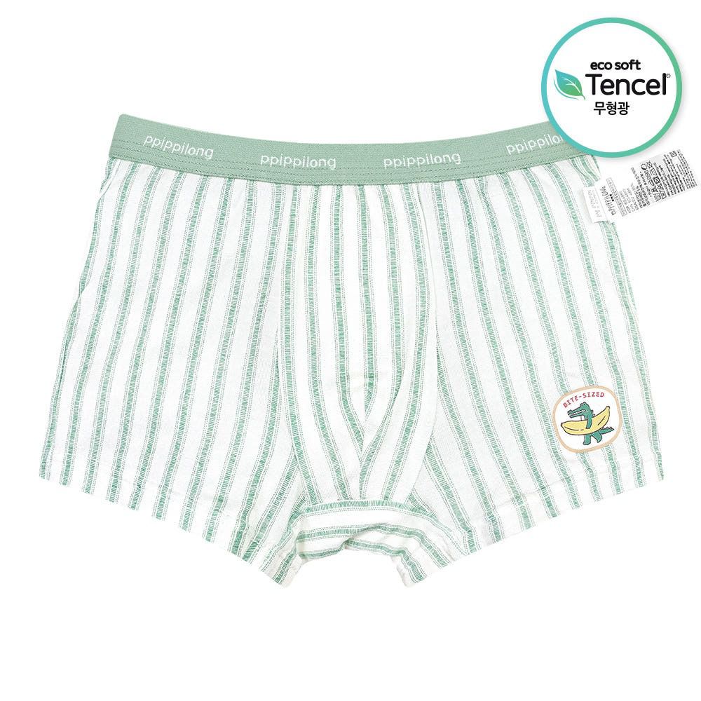 天絲纖維透氣四角褲(男寶)-直紋鱷魚香蕉-綠