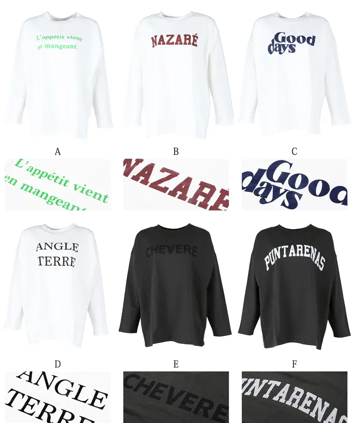 日本 COCA - 圓領印花長版薄長袖上衣-印花E款