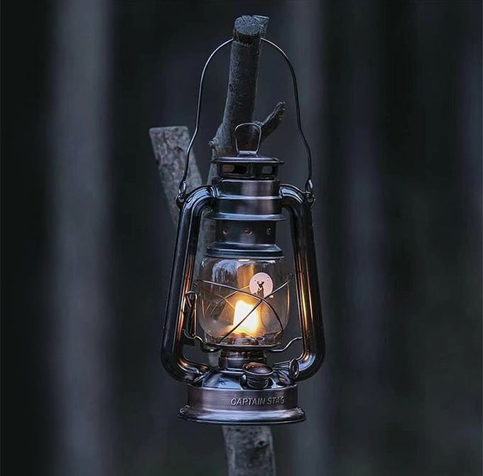 日本CAPTAIN STAG - CS經典復古款煤油燈-中(黑色16x12x25cm)