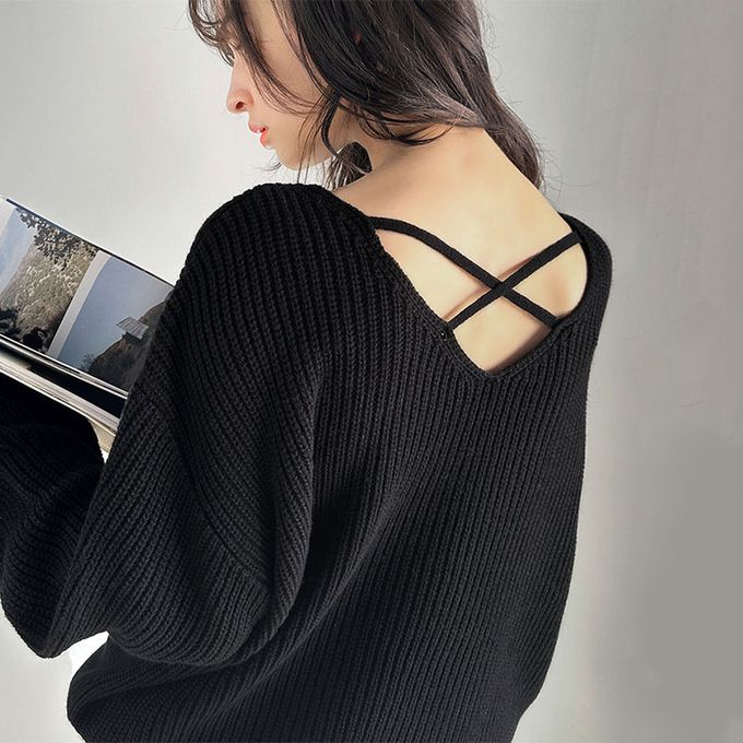 日本 Classical Elf - mily bilet 前後2way氣質粗針織上衣-米白