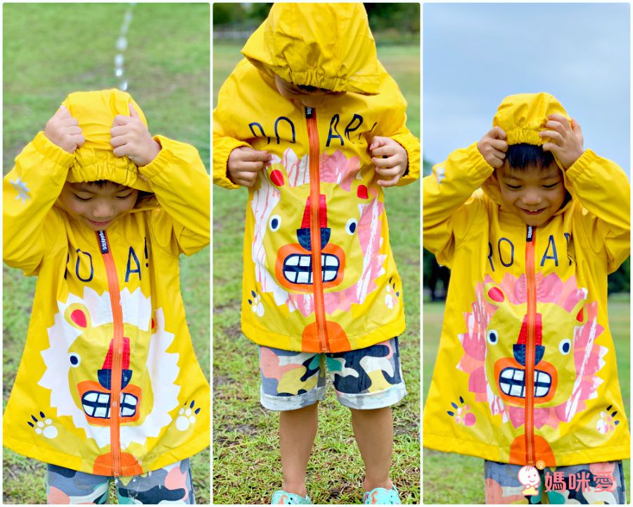 英國 Squid Kids - 厚款變色雨衣-半彩色海星-水藍