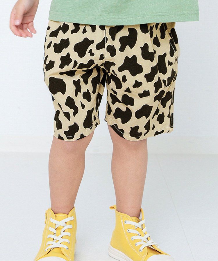 日本 BREEZE - 100%棉定番印花短褲-變形蟲-綠