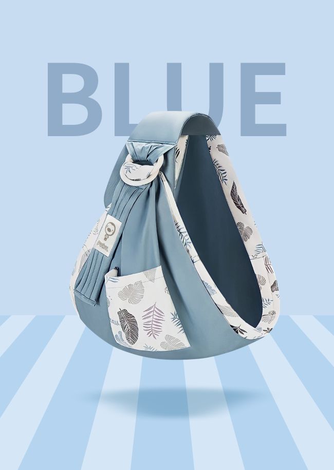 PUKU 藍色企鵝 - Lite多功能環抱背巾-藍色