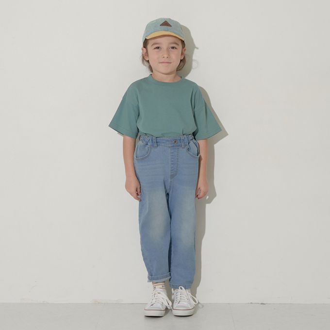 日本 b-ROOM - [低價]純棉柔軟素色T恤-炭灰