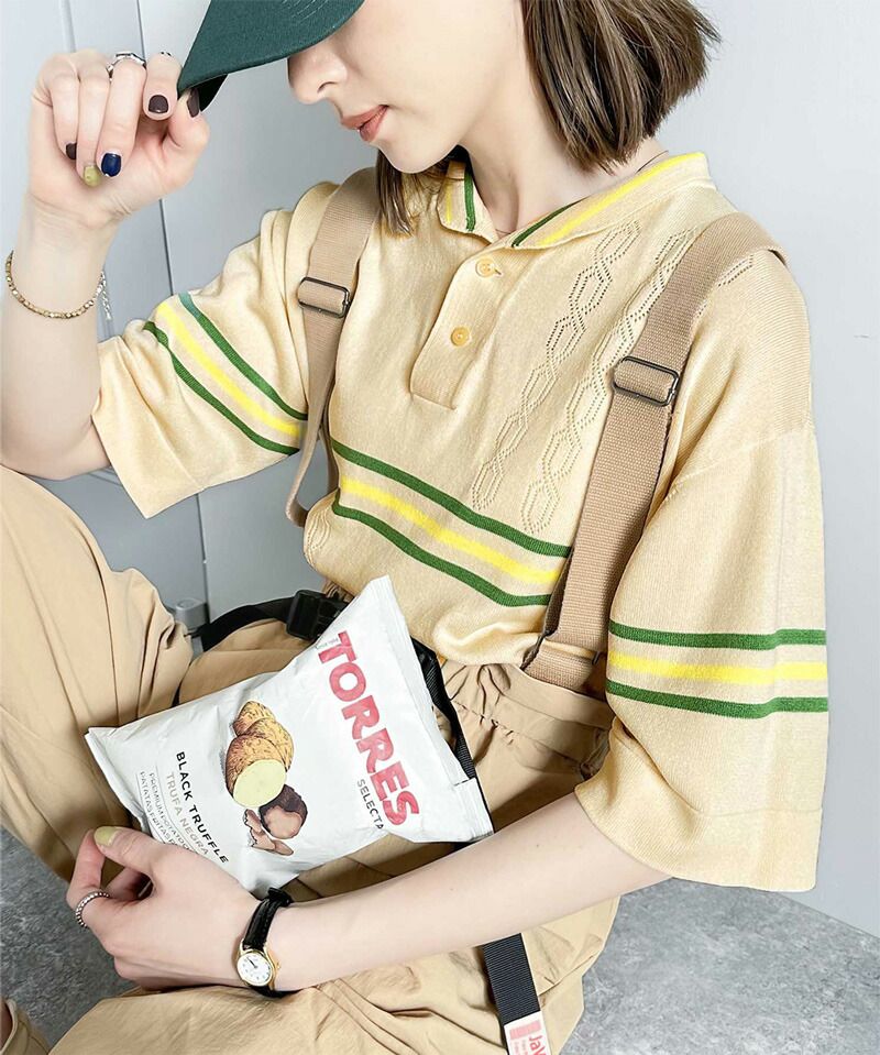 日本 Classical Elf - 翻領復古透氣短袖上衣-孔雀藍