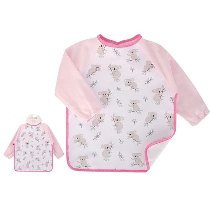 美國 Luvable Friends - 甜蜜寶貝嬰幼兒長袖防水圍兜/畫畫衣/吃飯衣單入組-無尾熊家族