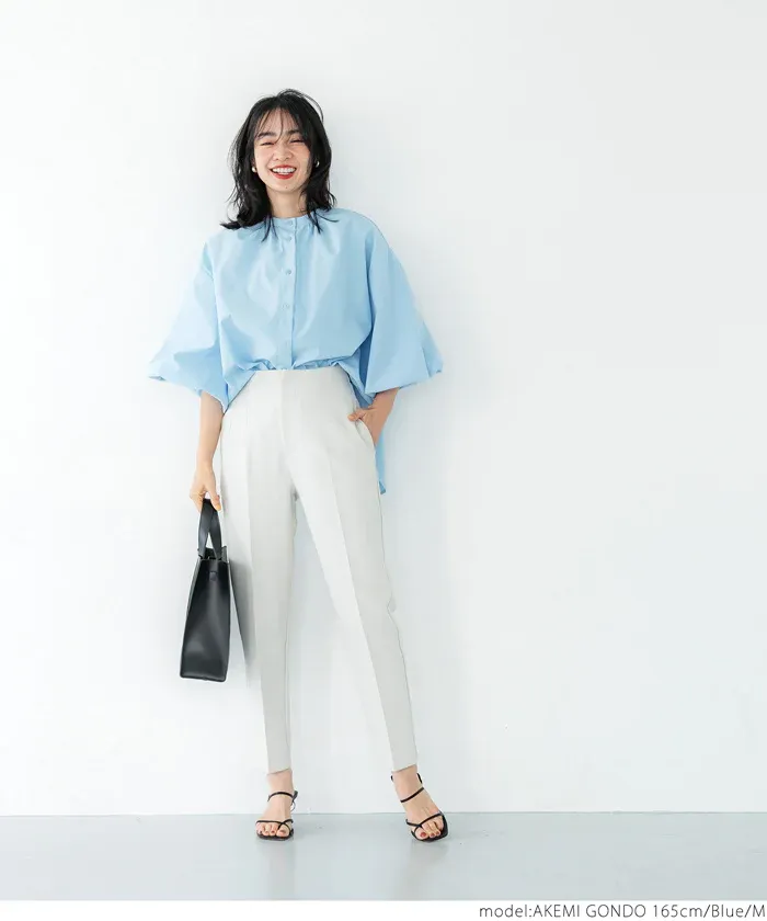 日本 COCA - 優雅夢幻泡泡袖襯衫-白