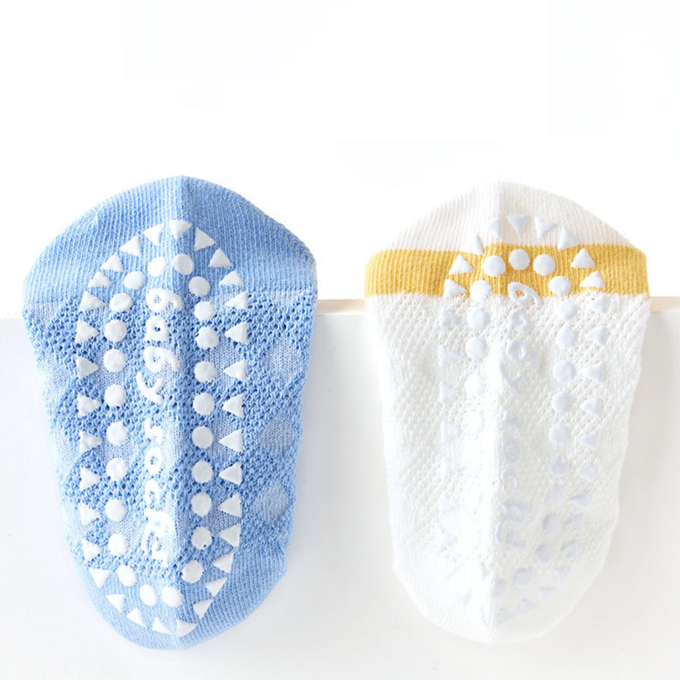 love, charlotte - 小汽車點膠室內防滑網點短筒襪-5 雙一組