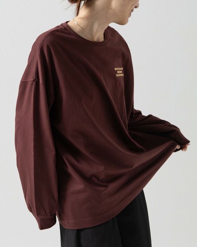 日本 gleam - 俏皮美式漢堡泡棉印花長袖T恤-白x粉紅