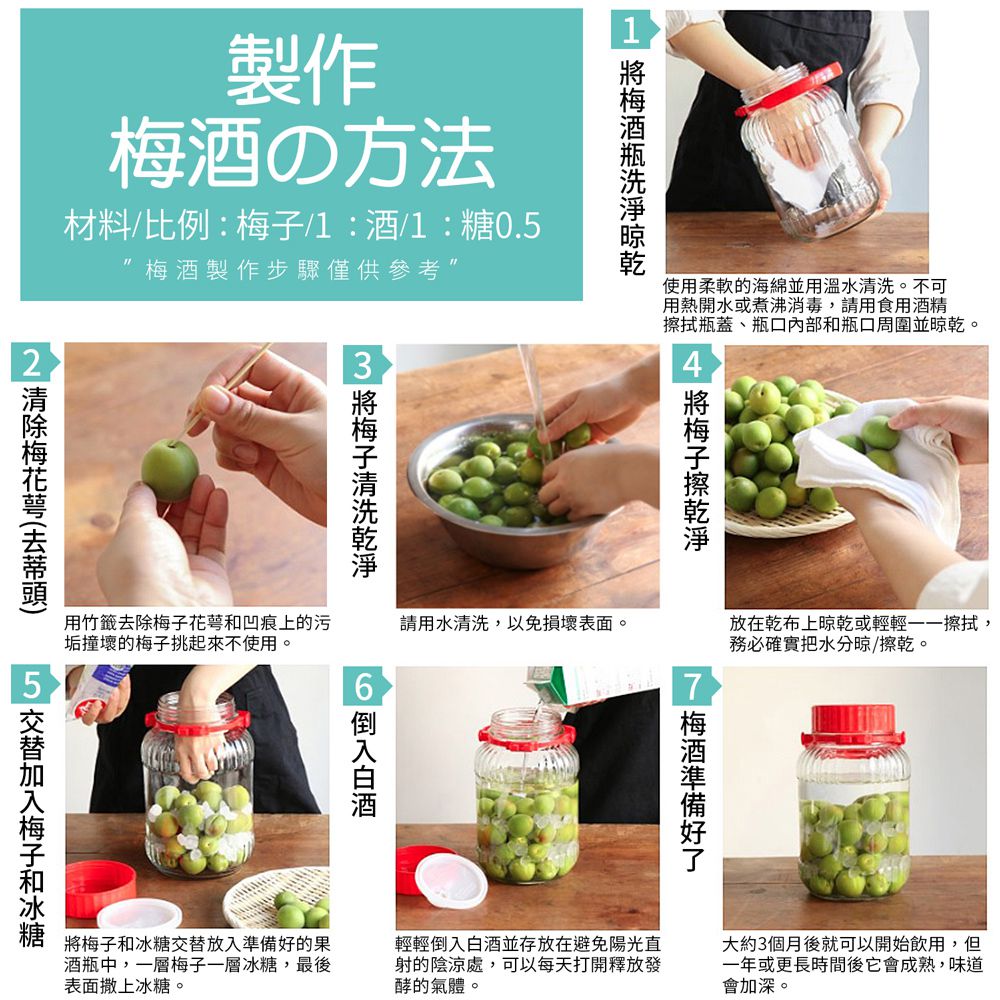 TOYO-SASAKI GLASS 東洋佐佐木 - 日本製玻璃梅酒瓶3L(71803-R)醃漬瓶/保存罐/釀酒瓶/果實瓶