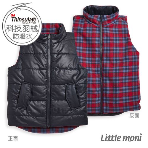 麗嬰房 Little moni - 3M科技羽絨保暖雙面穿背心-深藍