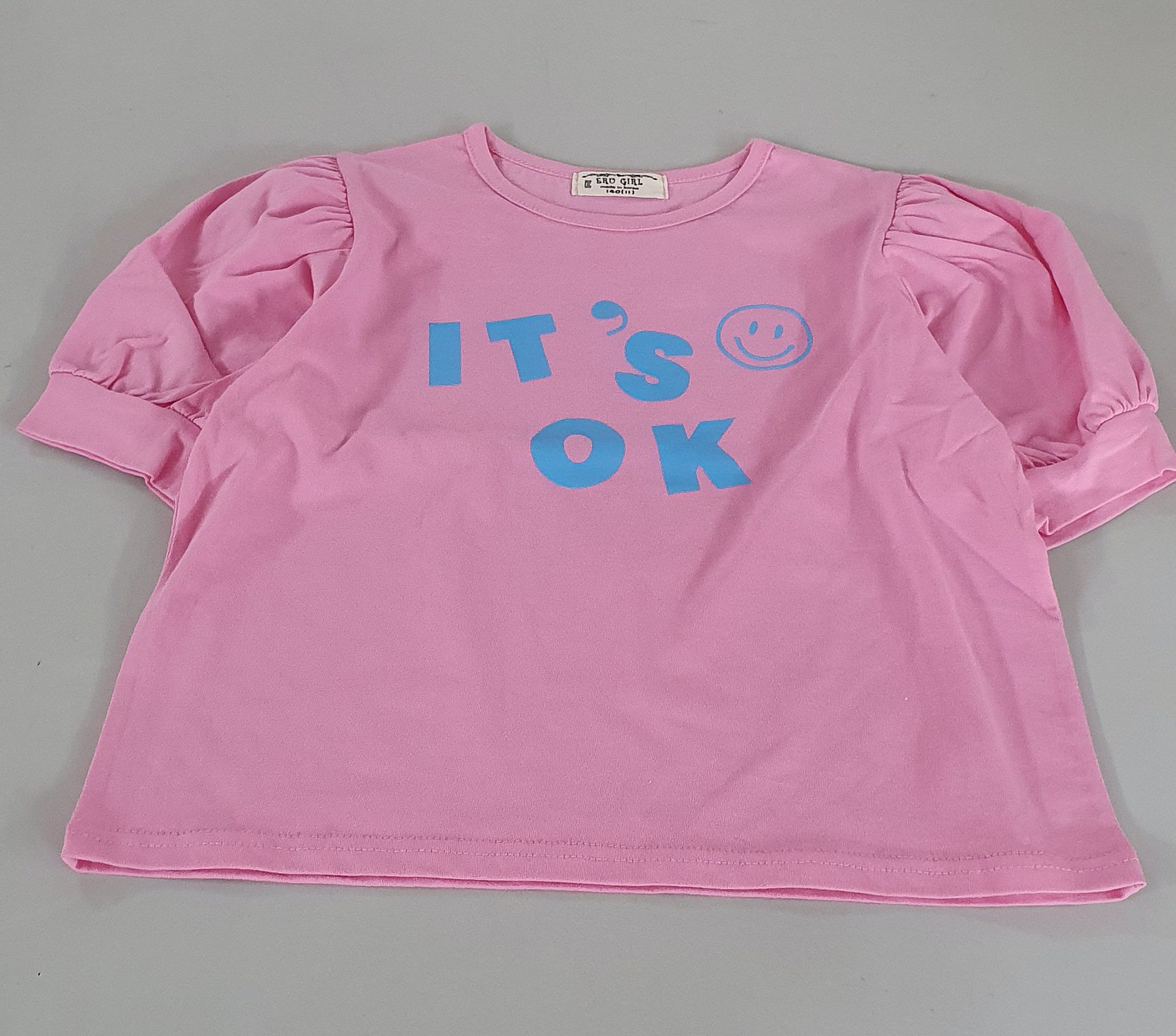 韓國 ERU - OK印花T-粉紅
