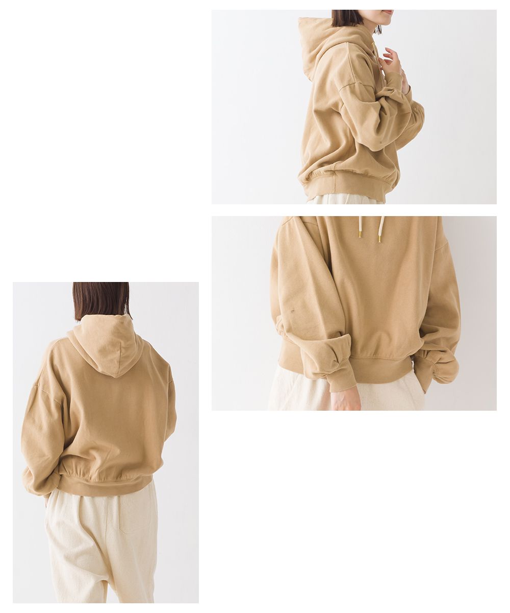 日本 OMNES - 純棉內刷毛保暖長袖帽T-氣質灰