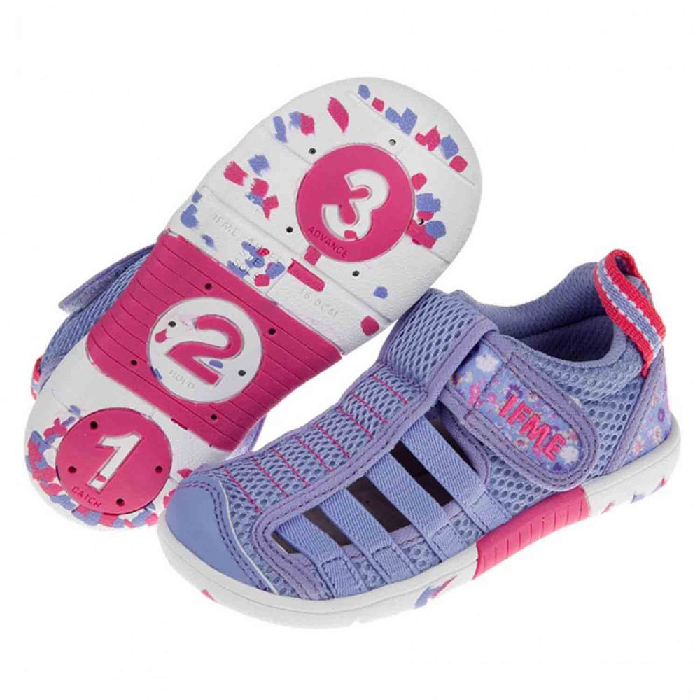 日本IFME - 新彩紫色兒童機能水涼鞋