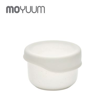 韓國 MOYUUM - 韓國 陶瓷點心碗附矽膠蓋-燕麥白