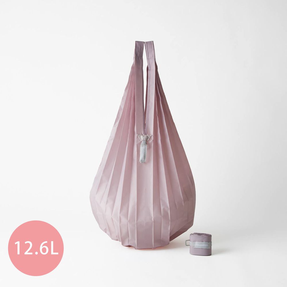 日本 MARNA - Shupatto 秒收摺疊購物袋-Drop水滴輕薄款-落櫻粉 (S(25x50cm))-耐重 5kg / 12.6L