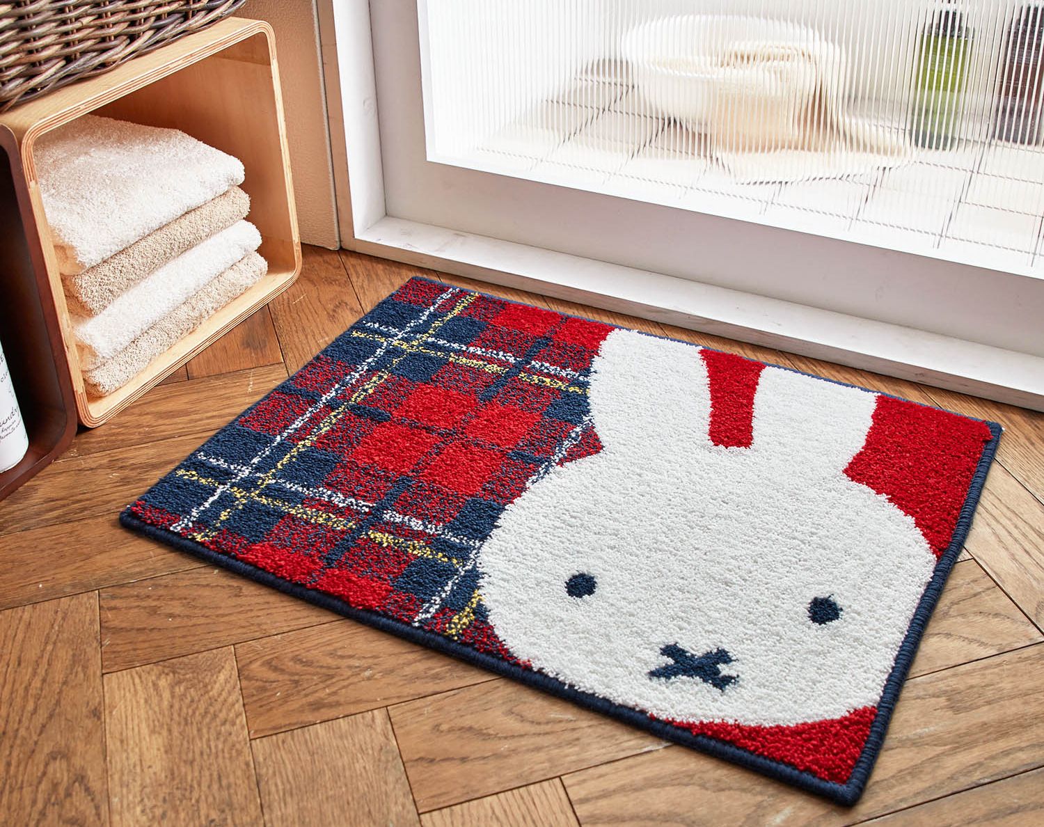 日本千趣會 - mini labo 去泥污腳踏墊-法蘭西花朵-藍綠