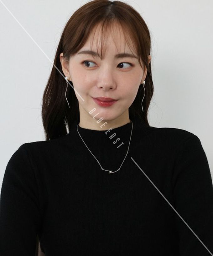 日本 BLUE EAST - 韓國製 珍珠不平衡線條優雅項鏈-金