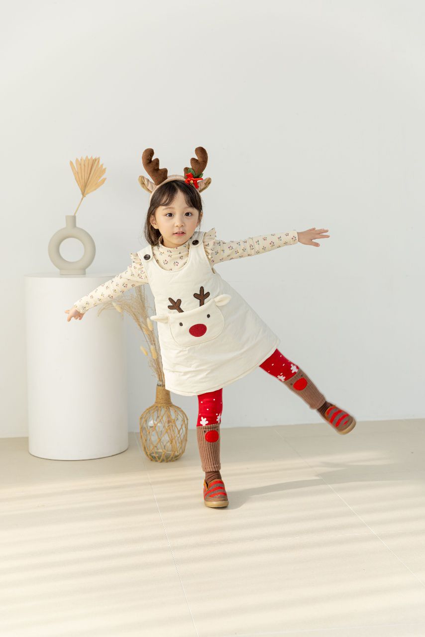 韓國 Orange Mom - 聖誕麋鹿內搭褲-灰