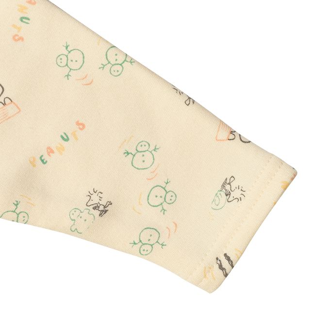 akachan honpo - 長袖兔裝-史努比與雪人-奶油色