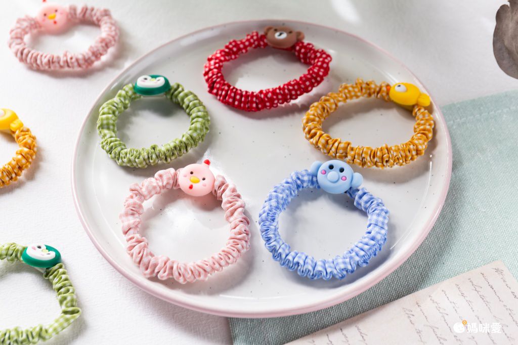 可愛彈性不傷髮大腸圈(10入組)-繽紛蜜蜂-不含紙卡