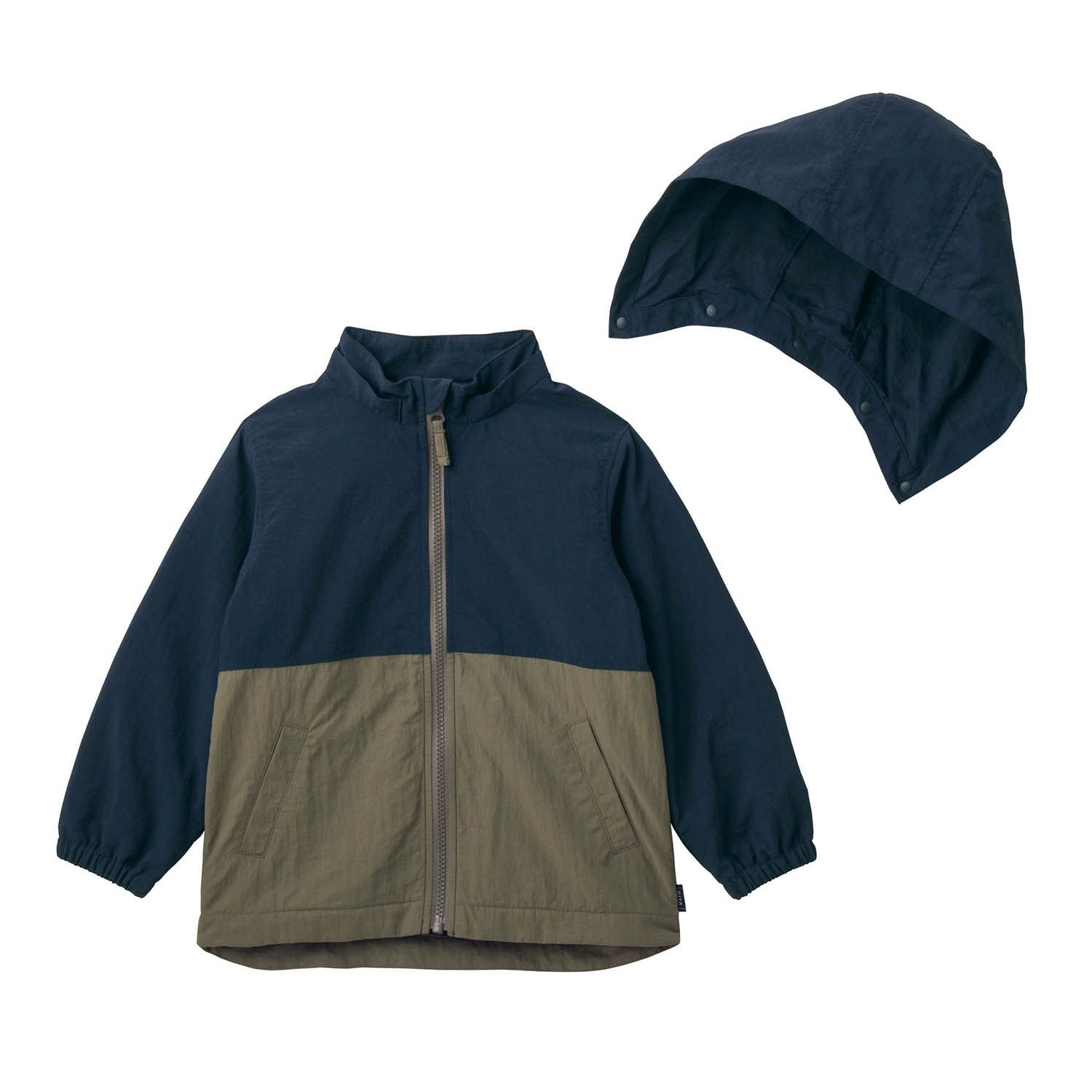 日本千趣會 - GITA 撥水加工 內刷毛防風外套-焦糖棕x海軍藍