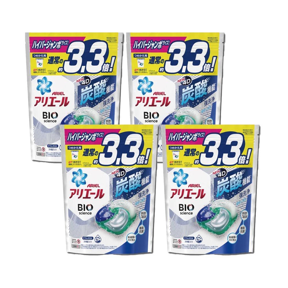 日本 P&G - 【4袋組】4D立體洗衣膠球39顆 #藍色淡雅清香