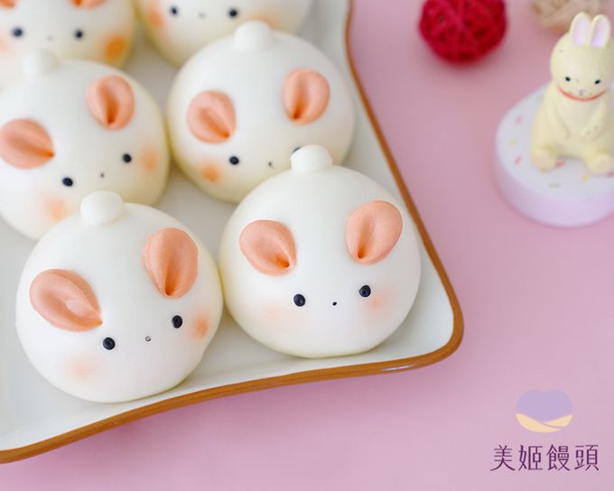 美姬饅頭 - 鴻運兔鮮乳造型饅頭-30g*6顆
