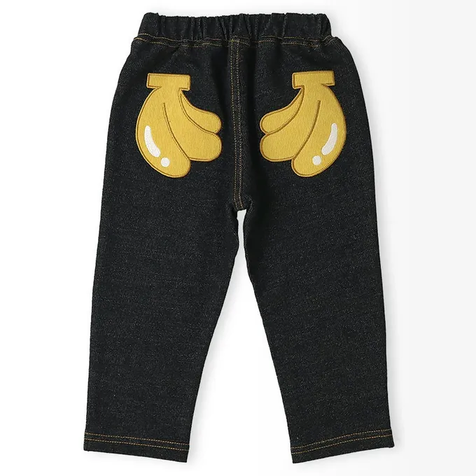 日本 ZOOLAND - 水果樂園 水果屁屁舒適牛仔長褲-香蕉