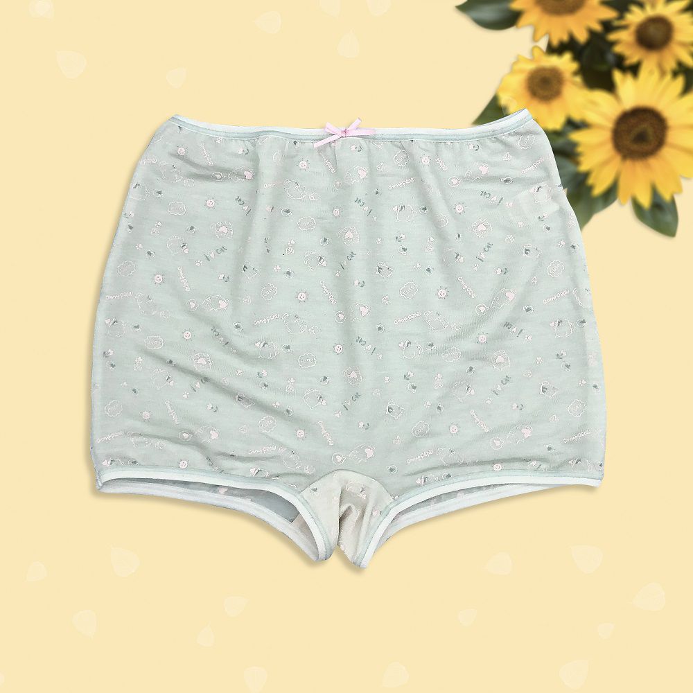 Annypepe - 女童95%天絲小肥貓四角褲-粉綠色 (100-150cm)