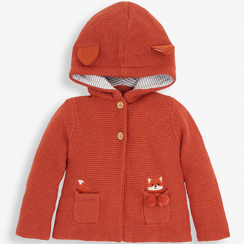 英國 JoJo Maman BeBe - 開襟羊毛衫-可愛小狐狸