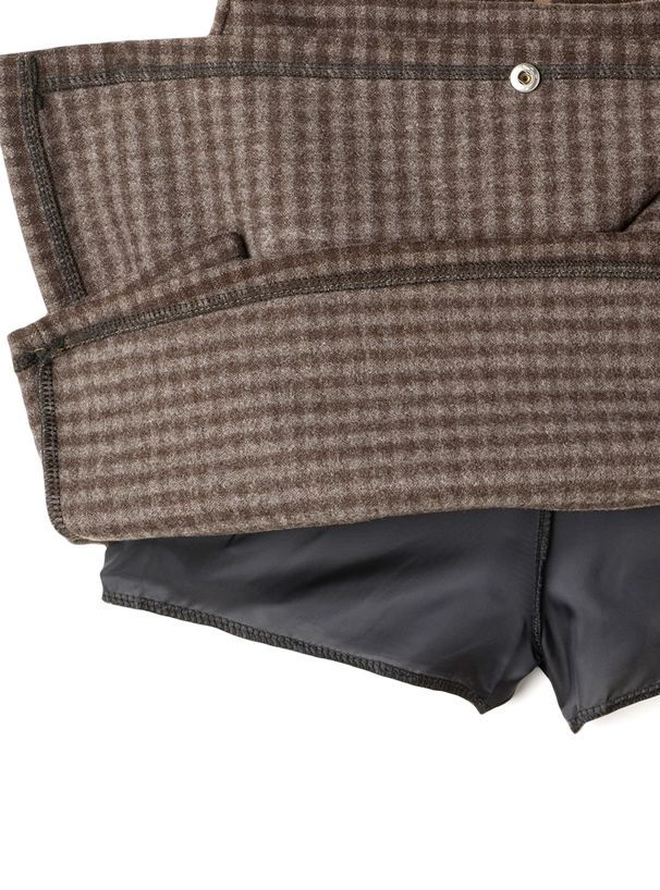 日本 GRL - 不規則裙擺格紋毛呢短裙(附安全褲內襯)-黑